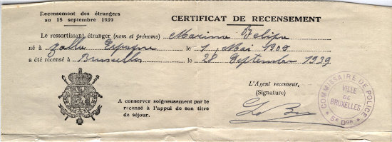 Certificat de recensement